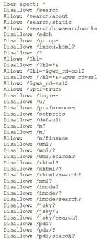 esempio file robots.txt Google